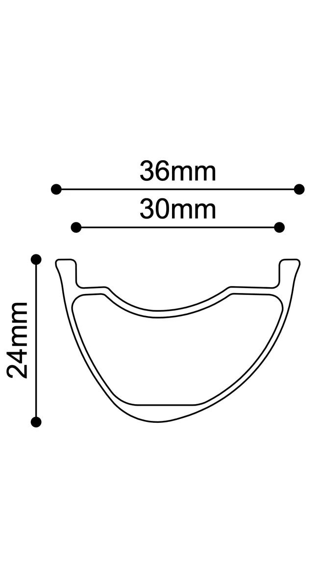 Venn 2430 THL AM 32" Felgenprofil, technische Zeichnung