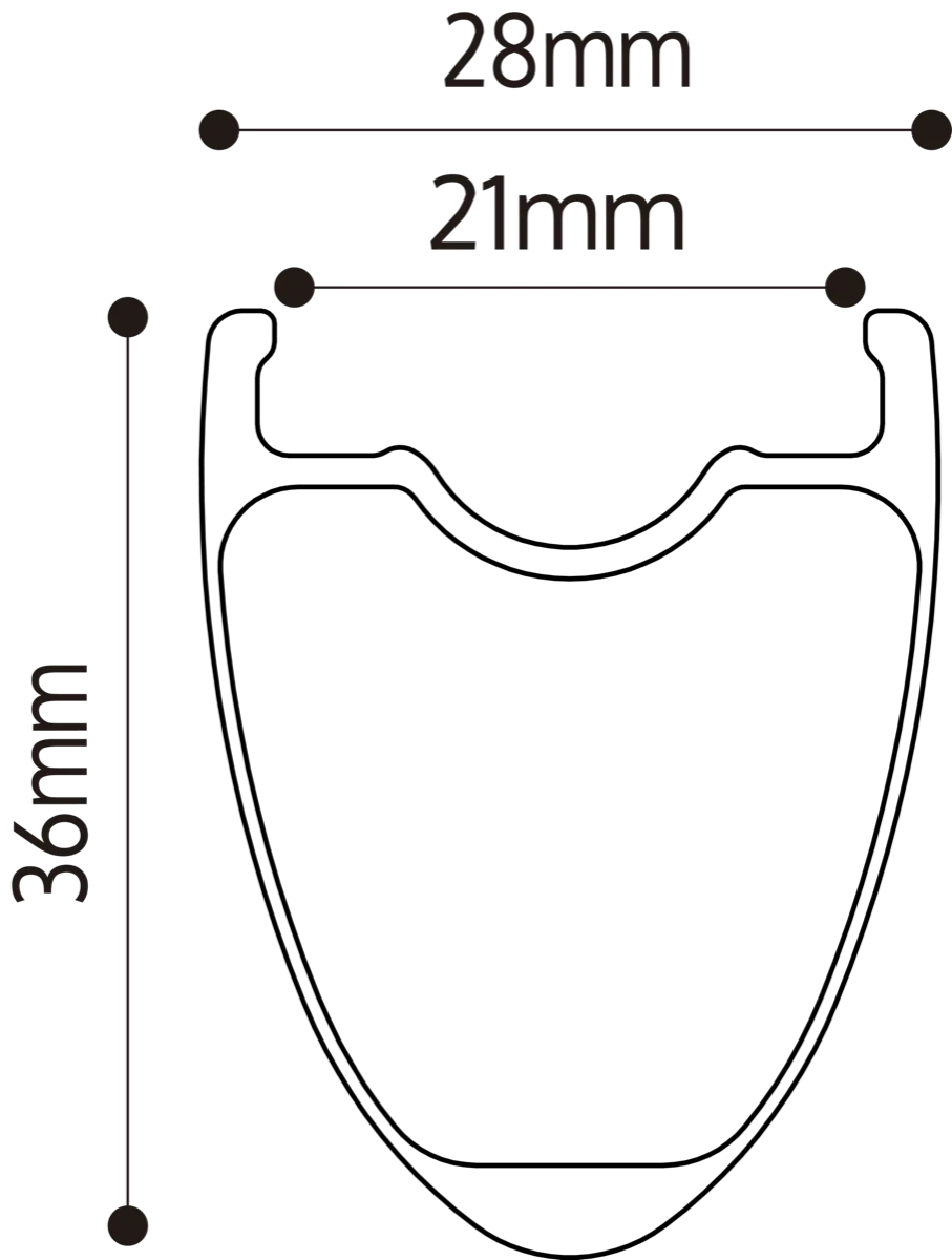 Venn 360 TCC SL rim profile technical drawing