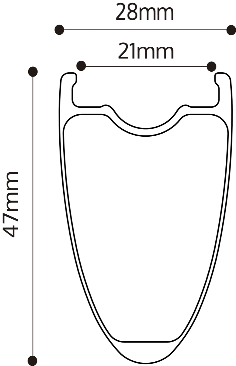Venn 470 TCC SL rim profile technical drawing