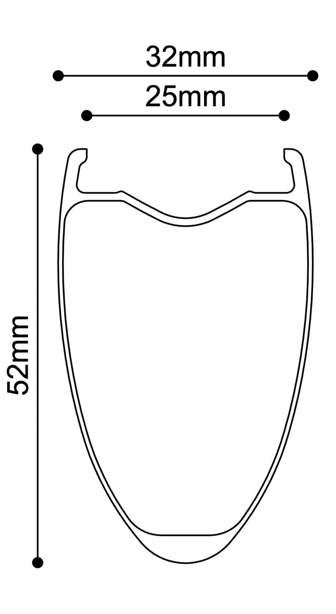 Venn 520 TCD UL rim profile technical drawing