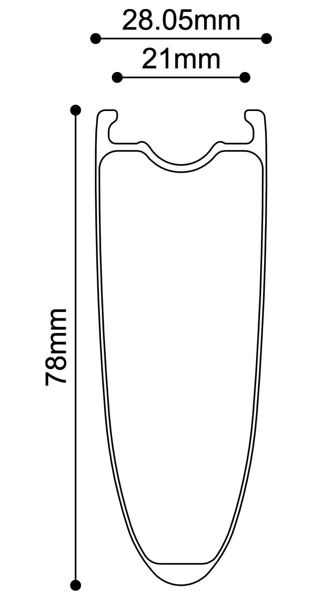 Venn 780 TCC SL rim profile technical drawing