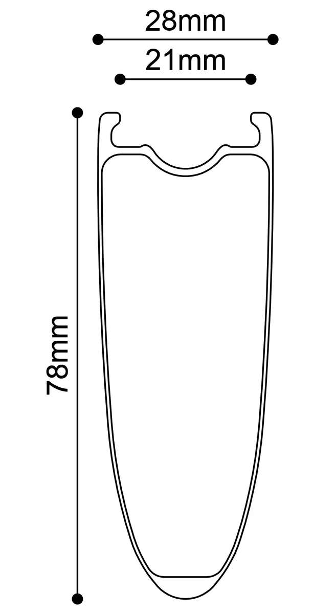 Technische profieltekening van de Venn 780 TCC SL velg