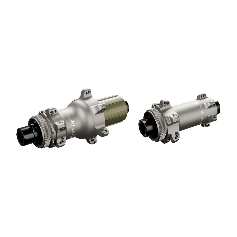 Venn Helix-01 front and rear hubs in shot-peened grey